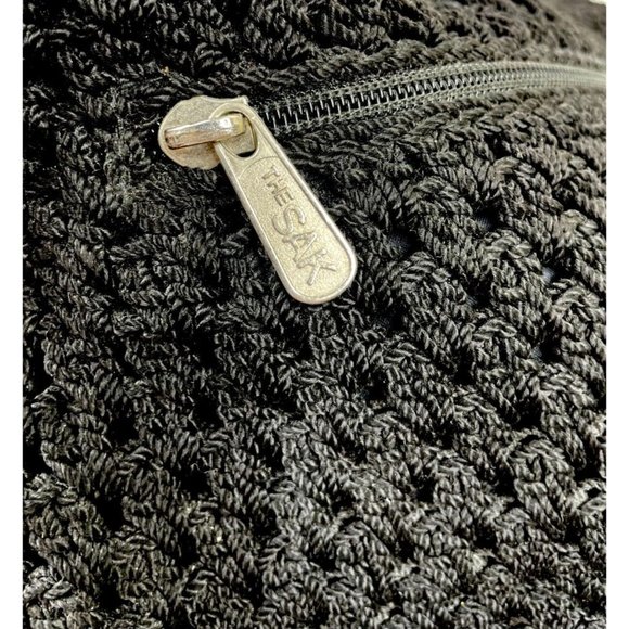 The Sak Women's Black Hand Crochet Boho Shoulder Bag Handbag Purse - Picture 3 of 6